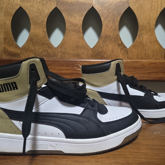 PUMA Men's High-Top Sneakers - Black and Tan - Picture 1 of 6
